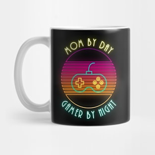 Mom by Day Gamer by Night Neon Mug